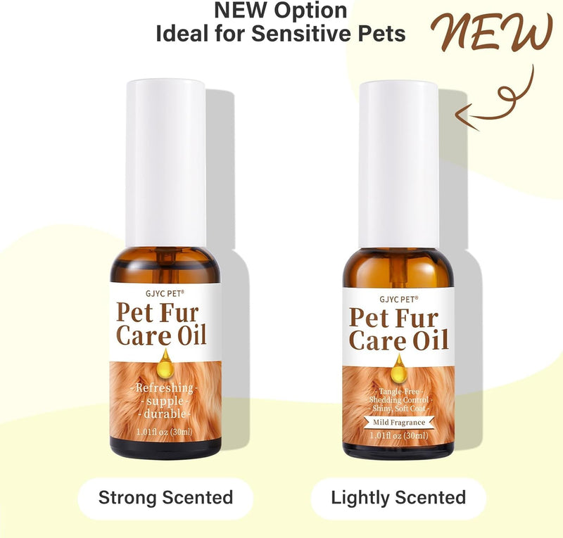 Pet Fur Care Oil for Dogs & Cats - Tangle Remover, Shiny & Silky Coat, Nourishes Fur with Collagen & Natural Oils - Leave-in Formula, 30ml (Mild Fragrance) Mild Fragrance