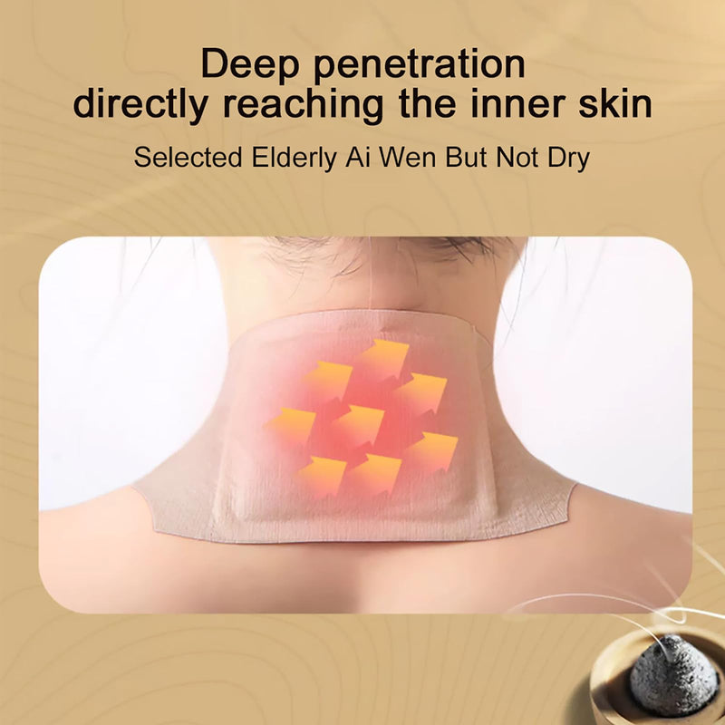 Mugwort hot moxibustion Patch, self-Heating Wormwood Patch, Natural Mugwort Extract Promotes Blood Circulation, relieves Shoulders, Waist, Legs, Uterine Cold, and soothes Body Joints (10pcs) 10