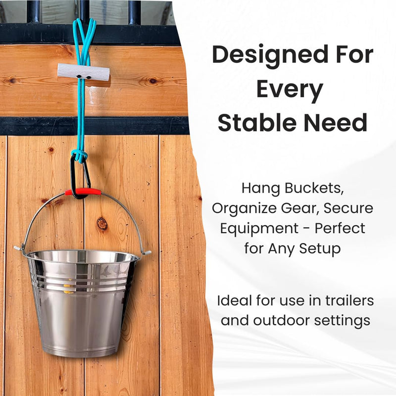 Horse Bucket Strap,Premium Heavy Duty Outdoor Carabiner,Adjustable Polypropylene Rope, Used for Horse Hay Net,Water Bucket,Pack of 2 - BeesActive Australia