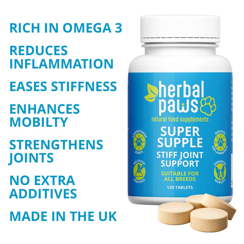 Super Supple Dog Joint Supplement - Green Lipped Mussel and Turmeric - Plant-Based - Supports Mobility and Healthy Joints