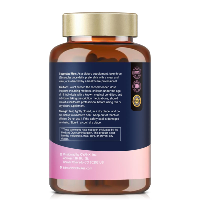 Totaria Inositol Supplement for Women with Vitamin D3, Folate, 40:1 Ratio Myo-Inositol & D-Chiro Inositol Complex, (Vitamin B8) Inositol Capsules, Pack of 2 120 Count (Pack of 2)