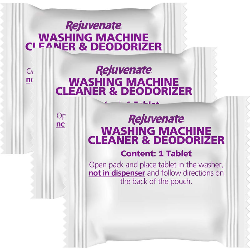 Rejuvenate Washing Machine Tablets Cleaner & Deodorizer Cleans Front Load and Top Load Washers 6 Tablets (6 Months Supply) 3 Count (Pack of 2) - BeesActive Australia