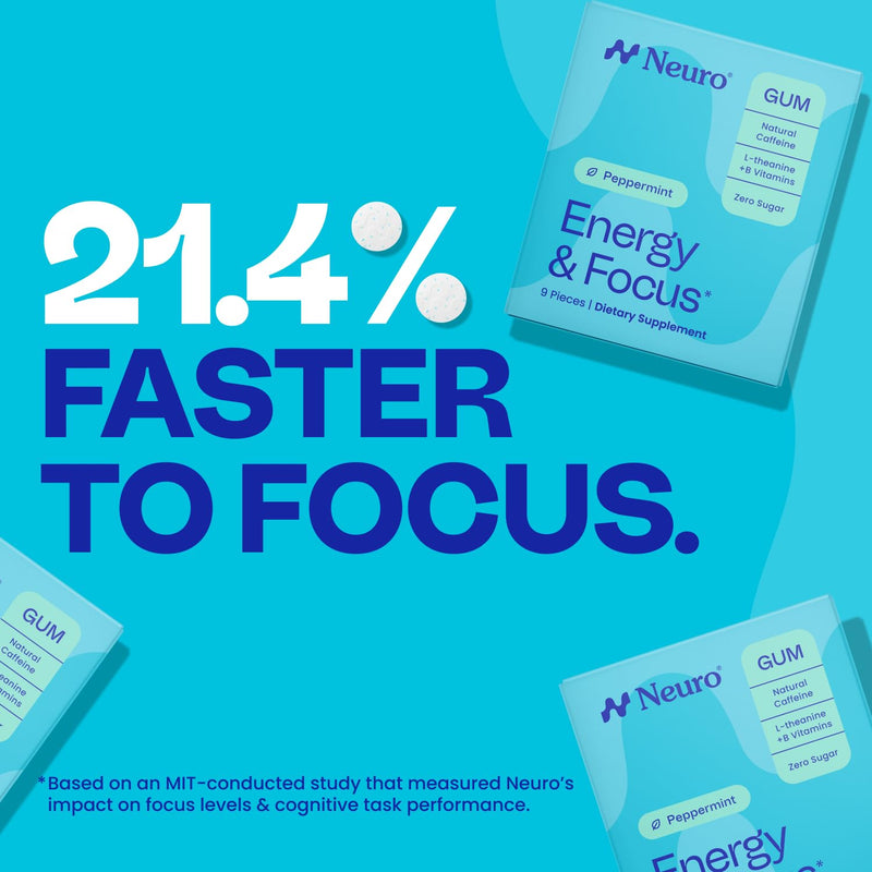Neuro Energy & Focus Mints, Spearmint, 90 Count | 40mg Natural Caffeine Mints, 60mg L-Theanine, Vitamin B6 + B12, Sugar Free, Vegan, Clean Nootropic Energy & Focus Supplement 90 Count (Pack of 1)