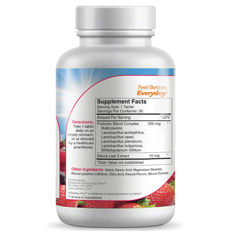 Zahler Kidophilus, Kids Probiotic, Great Tasting Probiotics for Kids, Certified Kosher (90 Count) - BeesActive Australia