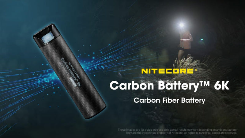 EdisonBright Nitecore Carbon Battery 6K kit headlamp runtime Extender heaband for NU40, NU43, NU45,NU50, HC65 UHE with EBR Charging Adapter