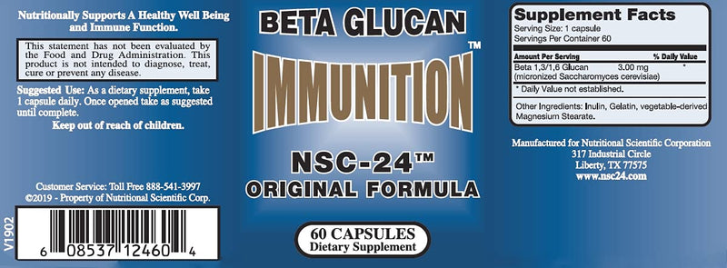 NSC Nutritional Scientific Corporation Immunition 24-60 Ct