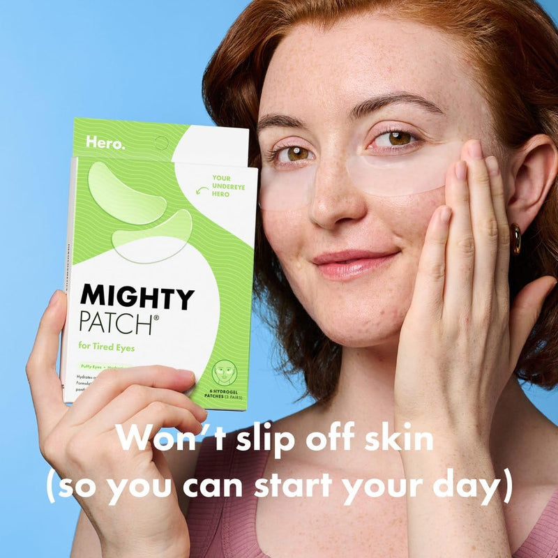 HERO COSMETICS Mighty Patch‚Ñ¢ for Tired Eyes Patches - Soothing Hydrogel Patches - Awakens and Visibly De-puffs Undereyes with Multiple Applications (6 Count) 6 Count (Pack of 1) - BeesActive Australia