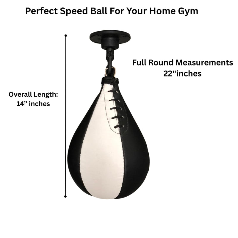 Speed Bag Boxing Ball with Hanging Swivel Set – Hand-Stitched Rexine Punching Bag with Latex Bladder, Fitness, Home Gym & Boxing Workouts, Swivel Compatible