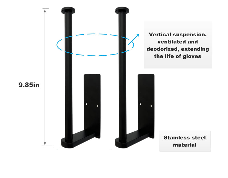 Wall-Mounted Boxing Glove Holder Black 4PCS