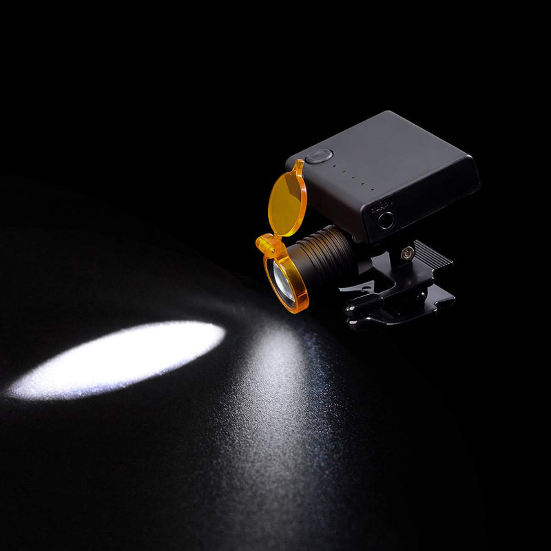 EustomA LED Headlight Clip-on Type Headlamp 3W/5W for Glasses with Optical+Storage Box (3W) 3 Watts