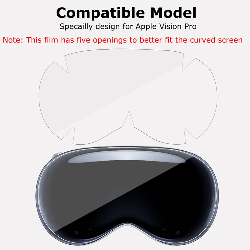 2 Pack Compatible for Apple Vision Pro Screen Protector, Flexible TPU 3D Curved Full Coverage Edge Protection HD Clear Bubble Free Screen Protective Film for Apple Vision Pro - BeesActive Australia