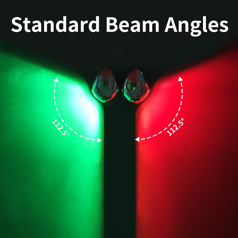 Pontoon Navigation Lights,Bow Lights for Boats LED;Boat Navigation Lights 1NM Red and Green 112.5 Degree Standard,Waterproof for Marine,Yacht - BeesActive Australia