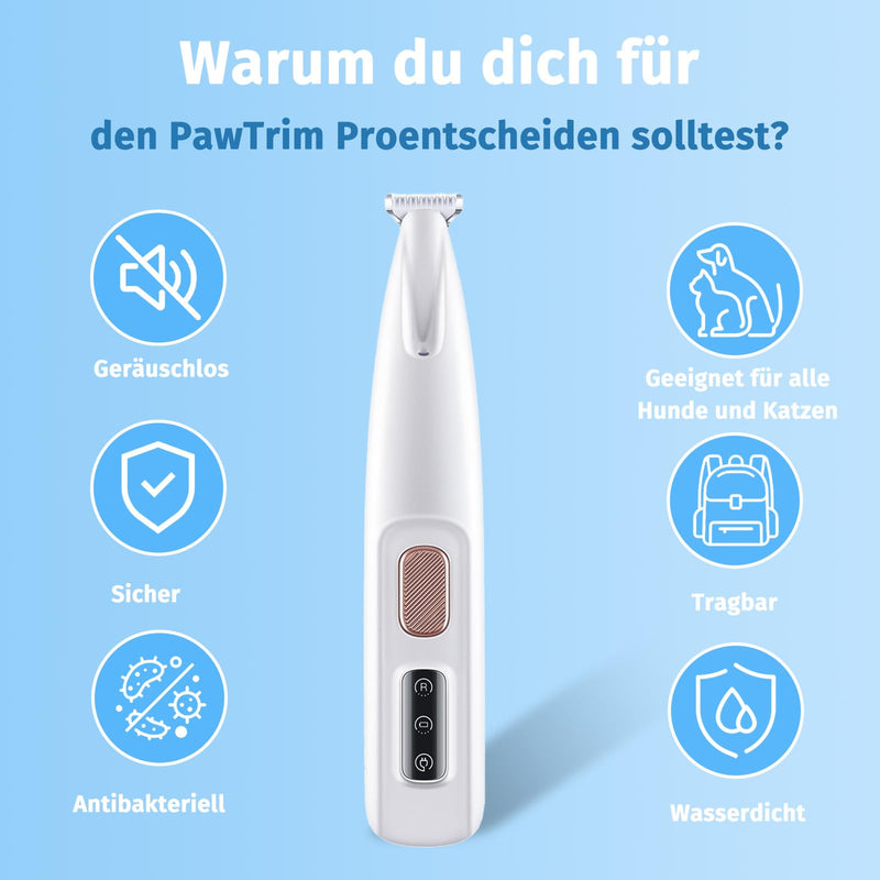 Paw Trim Pro dr paw trimmer, Pawtrim pro-Pain-free paw care in seconds, paw trimmer for dogs, extra quiet, dog paw trimmer with LED light, 1 piece (standard + knife head) - BeesActive Australia