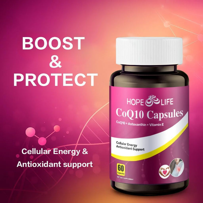 Coenzyme Q10 Supplements - 2X Better Absorption, Cellular Energy Support with Astaxanthin and Vitamin E, Antioxidant for Heart Health & Energy Production, 2 Month Supply, 120 Capsules (120) 2 Bottles