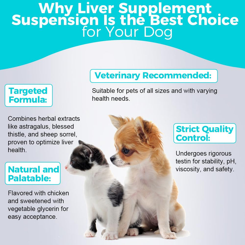 Pets Herbal Liver Support Suspension for Cats & Dogs - 30mL | Promotes Detox, Vitality & Immune Health | Easy to Administer Liquid Formula | Supports Digestive Function
