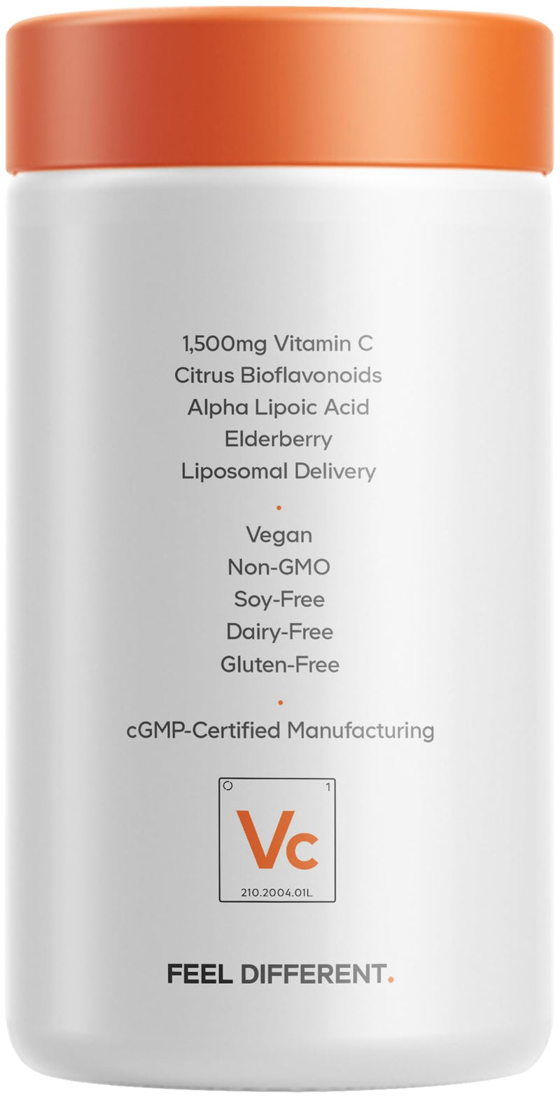 Codeage Liposomal Vitamin C 1500mg with Zinc, Elderberry, Citrus Bioflavonoids Grapefruit, Lemon, Orange Powder, Quercetin & Rose Hips Fruit – Vegan Supplement - Non-GMO, Vegan Pills, 180 Capsules 1