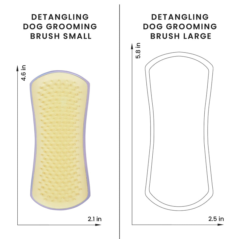 Pet Teezer by Tangle Teezer Detangling Dog Grooming Brush, Dry Brush & Dog Bath Brush for Wet or Dry Fur & Light Shedding Breeds, Small, Lilac/Yellow Lilac & Yellow Small Detangling - BeesActive Australia