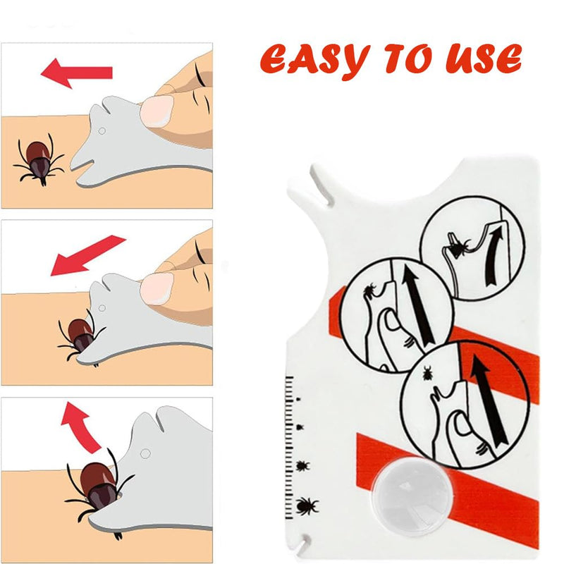 Tick card, tick scale card with magnifying glass, quick cleaning of ticks, tick card for people, children, dogs, cats - BeesActive Australia