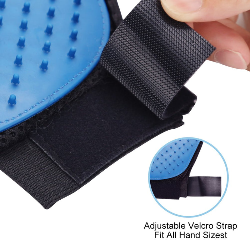 2PCS Pet Grooming Glove, Dog Brush Glove, Gentle Deshedding Brush Glove,Mess-Free Grooming Efficient Pets Hair Remover Mittens Washing Gloves for Short and Long Hair Dogs & Horses & Cats (Blue) - BeesActive Australia