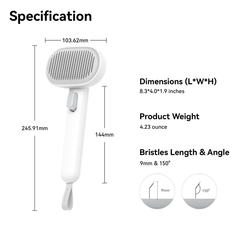 aumuca Cat Brush for Shedding, Cat Brushes for Indoor Cats, Cat Brush for Long or Short Haired Cats, Cat Hair Brush Cat Grooming Deshedding Brush for Dog Kitten Rabbit Massage Removes Loose Fur, White - BeesActive Australia