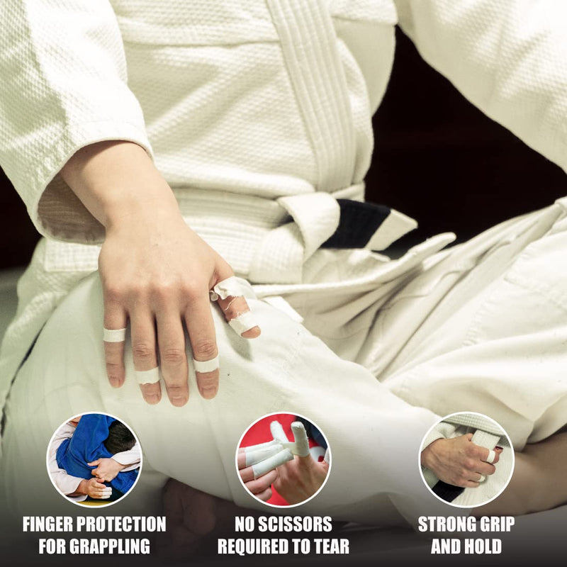 Fuji Jiu-Jitsu and Judo Finger Tape with Case (6 Rolls) White - BeesActive Australia