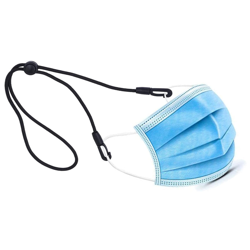 12-Pack Mask Extenders for Adults - Adjustable Anti-Tightening Ear Protectors, Comfortable Mask Ear Relief Straps (Black)