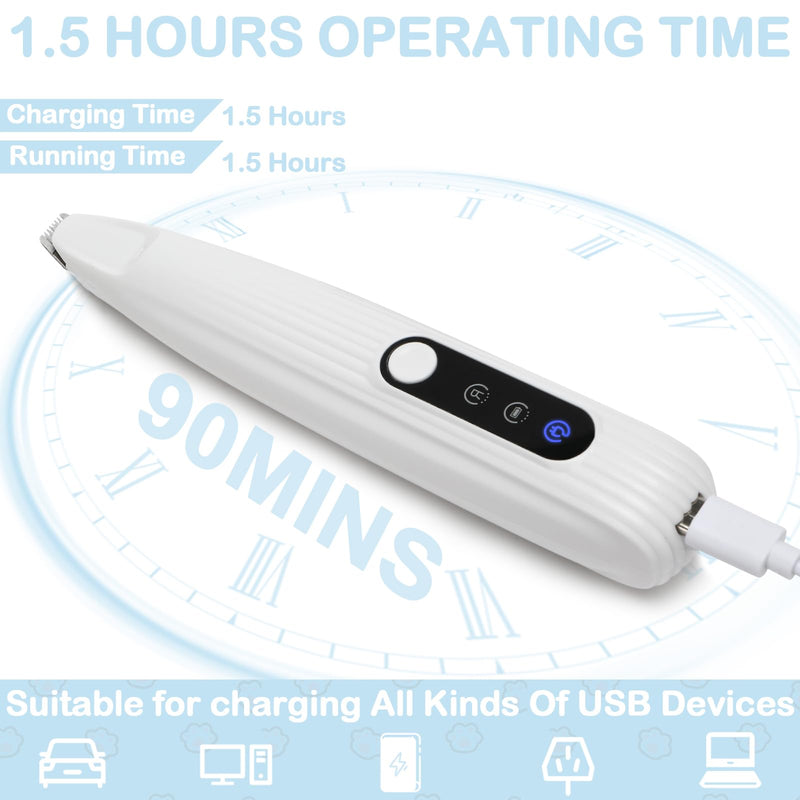Quiet Dog Clipper, Paw Trimmer with LED Light, USB Rechargeable Waterproof Paw Shaver, Pro Dog Trimmer, Super Quiet Painless Paw Care for Dogs - BeesActive Australia