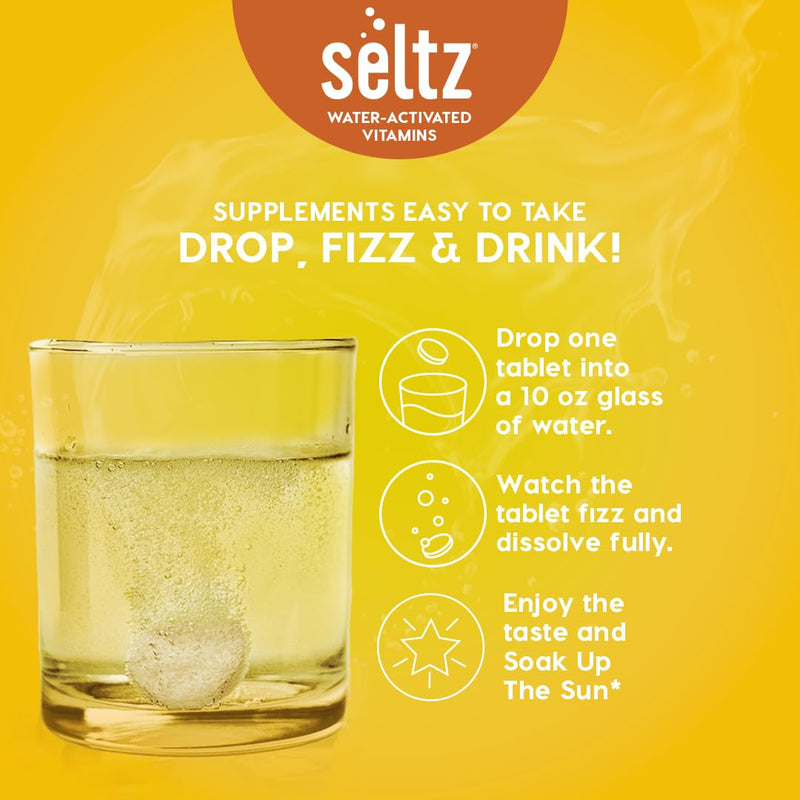 Seltz Vitamin D3 Drink Tablets, Effervescent 5000 IU with Immune Support | Immune Support, Uplifting Support, No Sugar Added, Drop Fizz and Drink, Supports Hydration, 120 Tablets 6 Pack, 5000 IU 120 Tablets (Pack of 6)