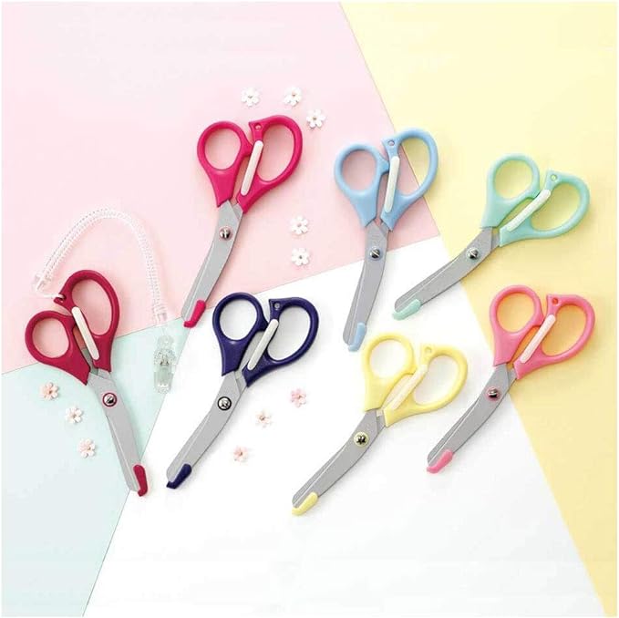 Nursery 104284A Scissors with Extendable Spiral Strap, 12 Colors, Made in Japan, Fluorine Coated, Yellow - BeesActive Australia