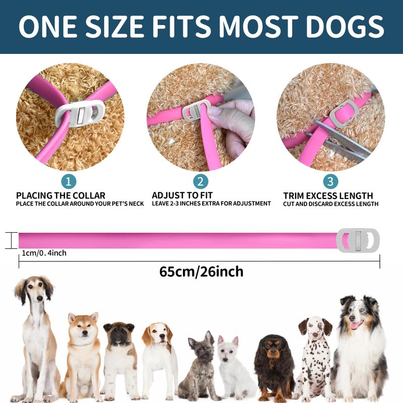 VICSOM 4 Pack Flea Collar for Dogs, Flea and Tick Collar for Dogs, 32 Months Flea and Tick Prevention for Dogs, Dog Flea and Tick Treatment, Water-Resistant & Adjustable Dog Flea Collar - Pink - BeesActive Australia