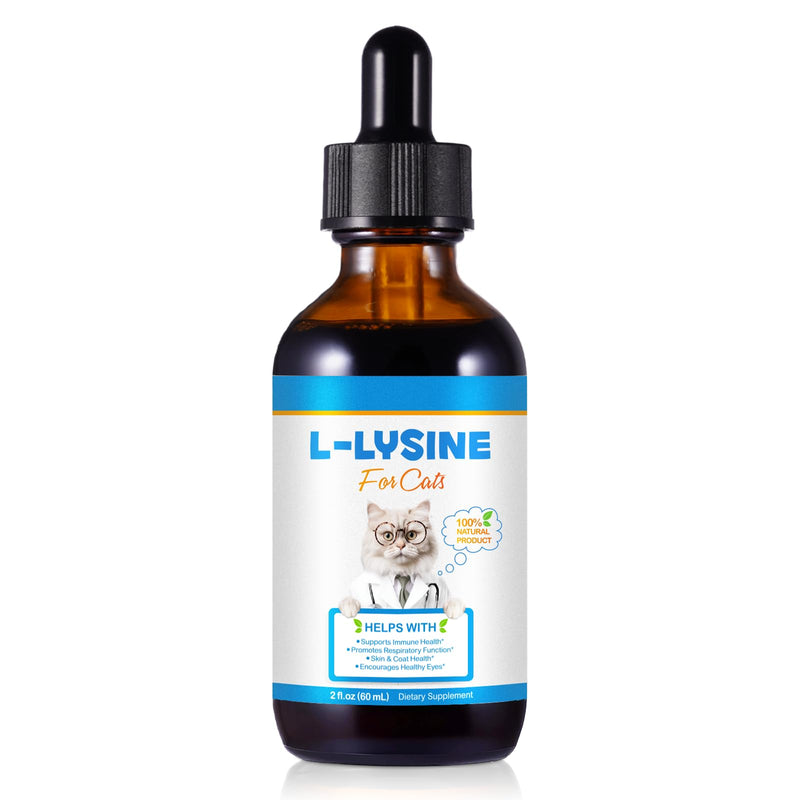 L-Lysine for Cats – Antibiotic-Free Immune Support | Fast-Acting Liquid for Cat Flu, Sneezing & Runny Eyes | Vet-Quality Formula | Tasty Chicken Flavour | 60ml
