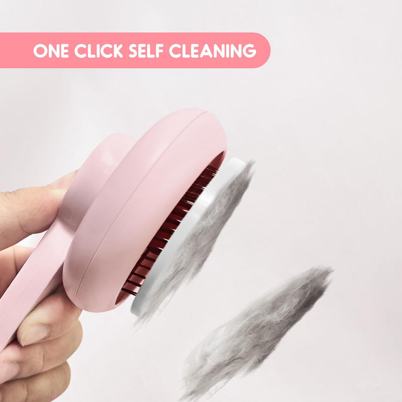 Self Cleaning Brush, Dog Cat Pet Grooming Shedding Self Cleaning Brushes, Pet Massaging Brush Suitable for Cats & Dog with Long or Short Hair