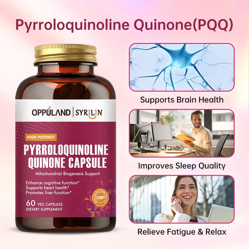 Pyrroloquinoline Quinone-PQQ Supplement 20 mg-Supports Heart Health*-Gluten-Free,Non-GMO,Vegetarian-60 Veg Capsules