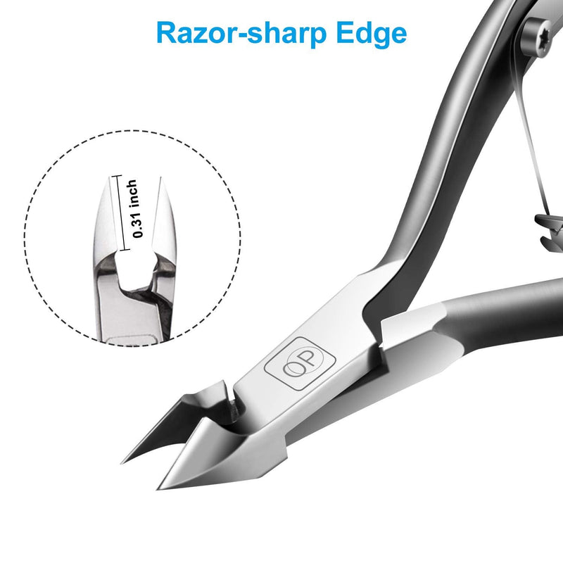 Cuticle Trimmer 3/4 Jaw Extremely Sharp Cuticle Nippers Scissors Stainless Steel Clippers Cutter Remover Pedicure Manicure Nail Tool, opove X7, Space Gray X7 Nippers Gray - BeesActive Australia