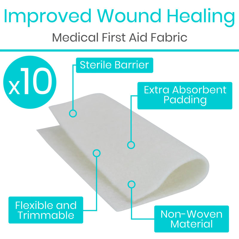 ViveCare Silver Calcium Alginate Wound Dressing (10 Pack)- Sterile 4x4 Medical Gauze Pad - Wound Care for Burns, Cysts and Ulcer Treatment - Highly Absorbent Individual Patch - Non-Stick Padding 4x4 (10 Pack) - BeesActive Australia