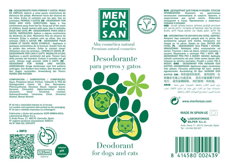 Menforsan deodorant dogs and cats - 125 ml - BeesActive Australia