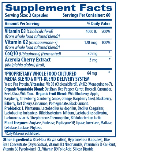 Optimal Health Systems Longevi-D K2 Longevity and Cognitive Support Formula | Long-term wellness support, mental health, cognitive function and vitality, vitamin D and K2 formula supporting healthy aging