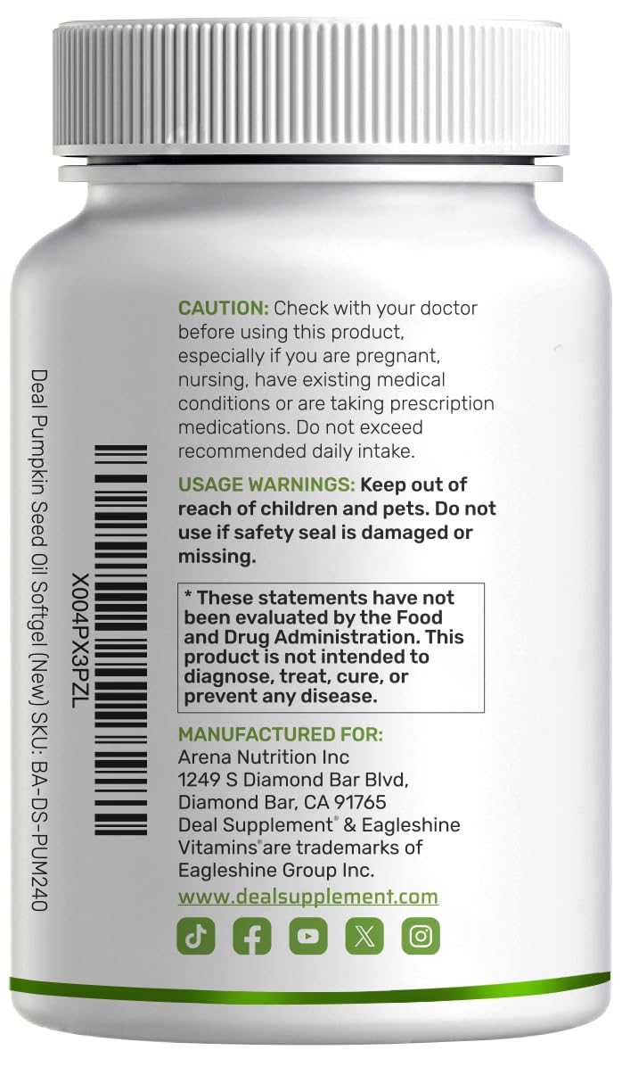 Pumpkin Seed Oil 3,000mg with Saw Palmetto, 240 Softgels ‚Äì Cold Pressed Extract with Virgin Oil ‚Äì Supports Prostate Health & Normal Urinary Frequency ‚Äì DHT Blocker for Hair Growth ‚Äì Non-GMO - BeesActive Australia