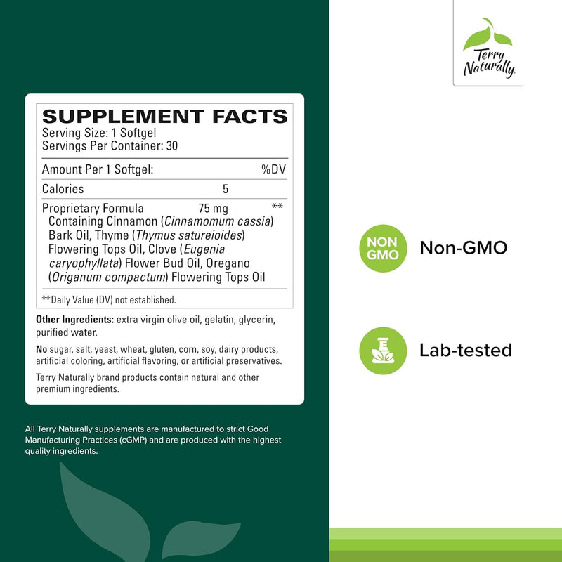 Terry Naturally Bacteril - Intestinal and Microbial Balance - 30 Count | Intestinal Comfort and Microbial Balance Support. 30 softgels, Pack of 2.