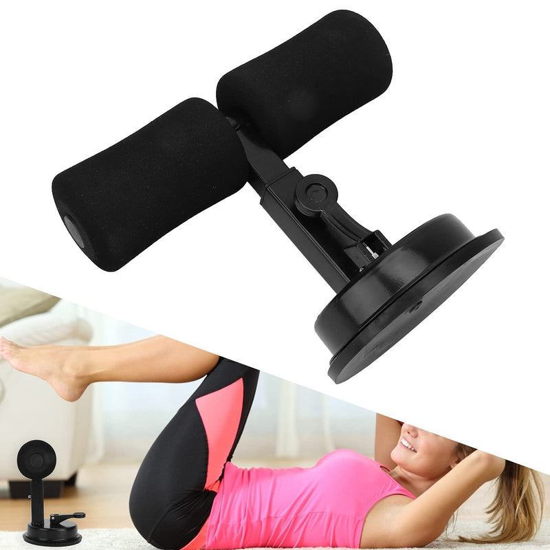 Sit Up Bar for Floor, Abdominal Muscle Exercise, Portable Sit Up Tool Exercise Equipment Assistant Device with Self Priming Suction Cup,Body Shaping (Black) Black