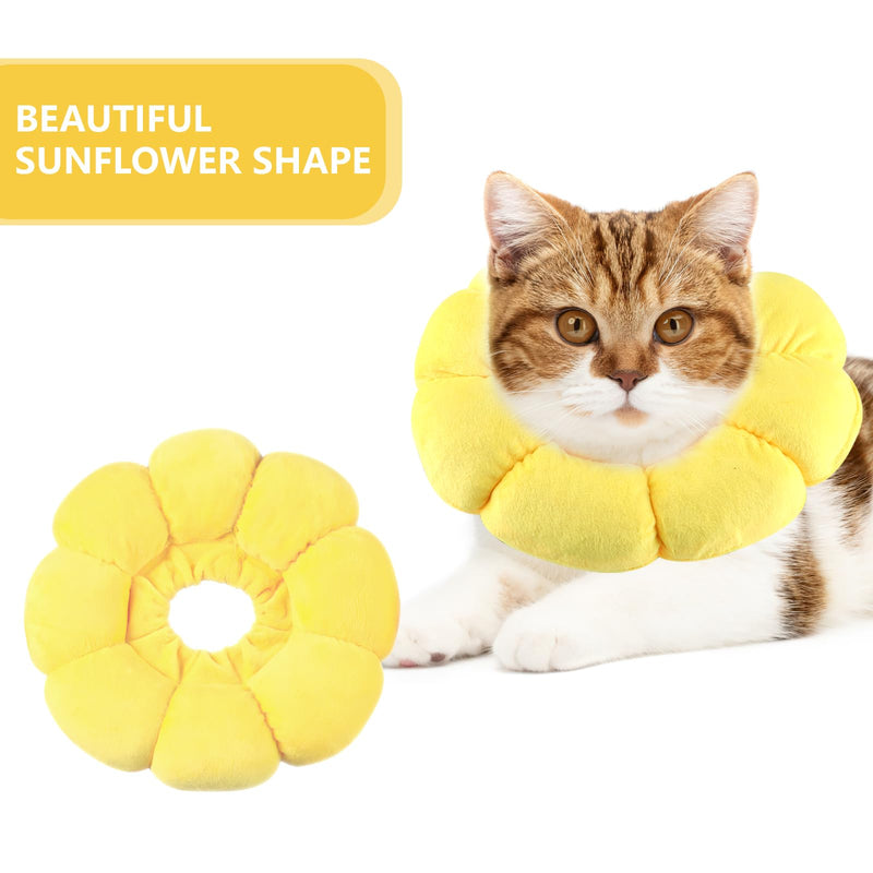 Cat neck collar, soft neck collar for cats, adjustable cat collar, sunflower cat collar for after operations, for small dogs and cats - BeesActive Australia