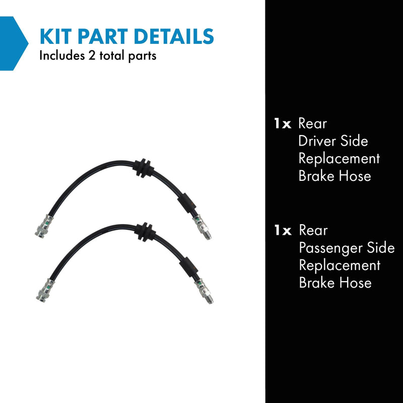 TRQ Brake Hose Set Compatible with 2016-2018 Fiat 500X 2018-2021 Jeep Compass 2015-2019 Renegade - BeesActive Australia