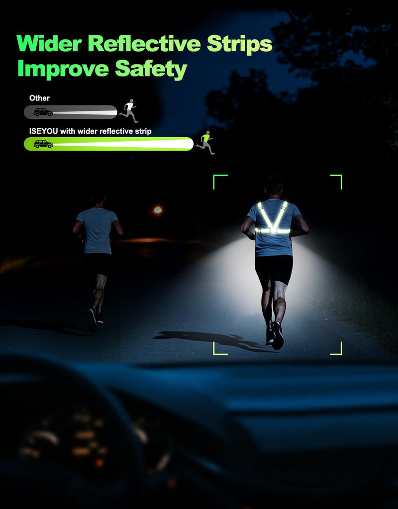 Running Lights for Runners, 500 Lumens Running Light with 45° Adjustable Tilt, 360° Reflective Vest & IPX4 Waterproof Rechargeable Light Up Gear for Night Walking/Cycling/Jogging/Hiking - BeesActive Australia
