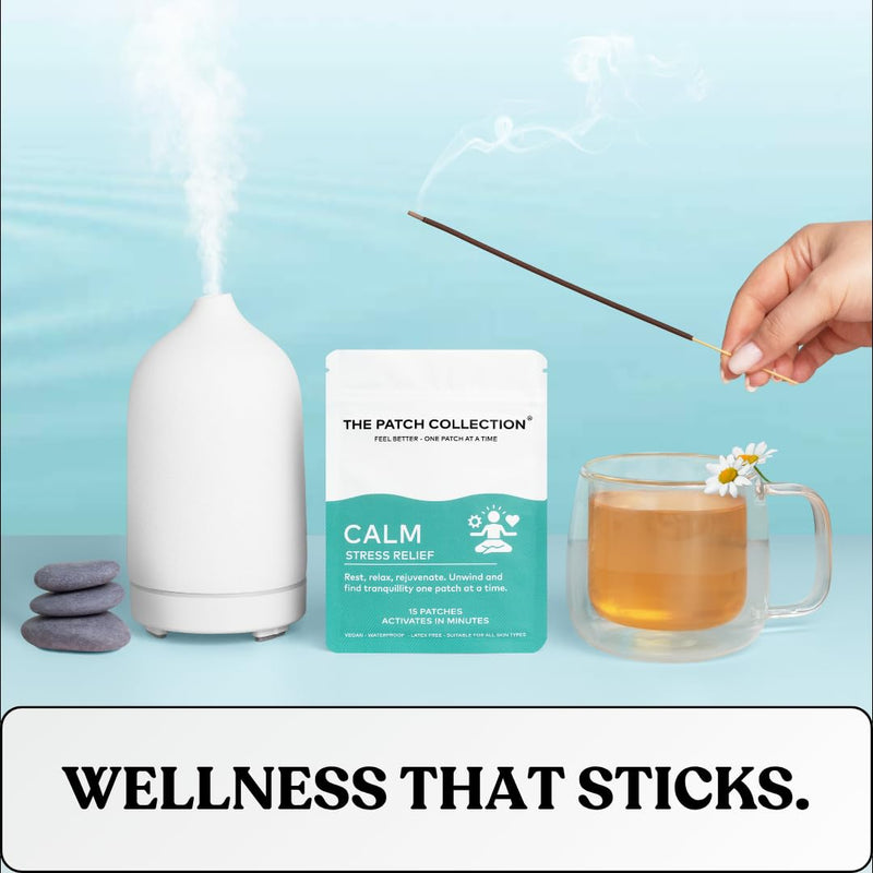 The Patch Collection® - Calm Patch | Unwind & Decompress | Ashwagandha, Valerian Root, Passion Flower, Vitamin B | 8 Hour Calmness | Vegan & Latex Free (Pack of 15)