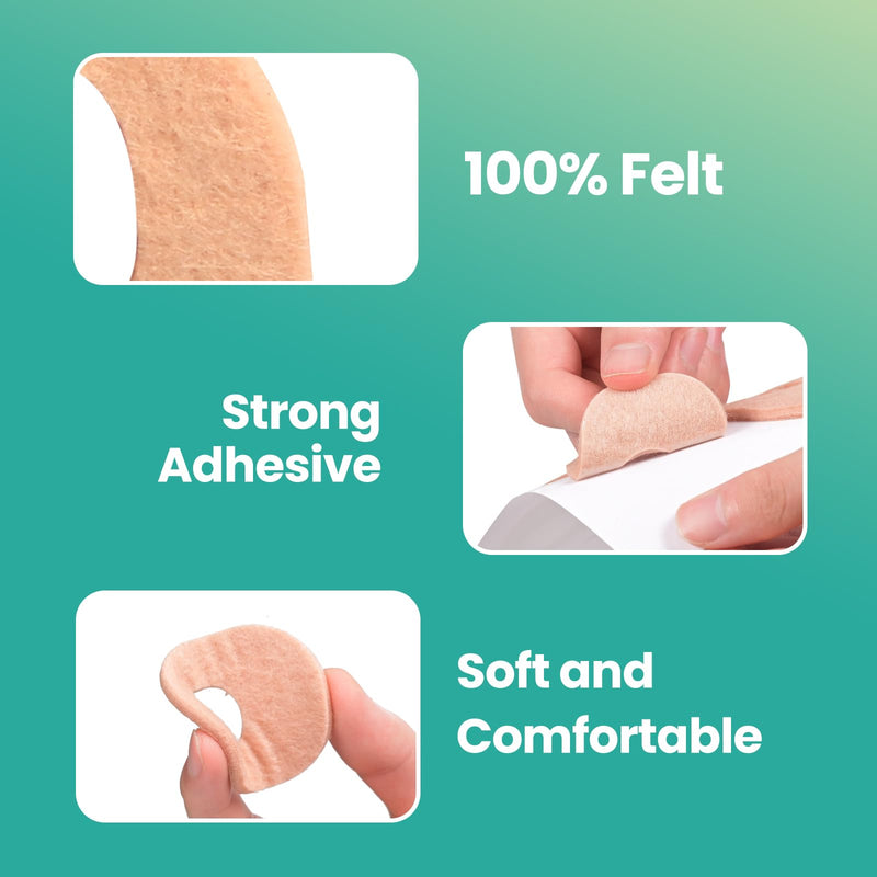 Welnove 42pcs Callus Pad with Water-Resistant Self-Stick Adhesive, Protects Foot, Heel and Toes from Rubbing and Friction,Oval Shape Design,Reduce Pressure and Friction from Shoes Rubbing-Skin Color Skin Color - BeesActive Australia