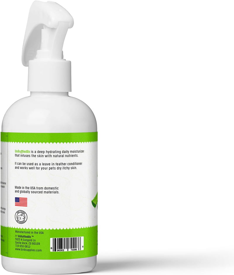 UnRuffledRx™ Aloe Vera Bird Spray - 8oz Bird-Safe Moisturizing Mist - Safe if Ingested, Conditions Feathers, Gentle for Daily Use - Fine-Mist Application, Natural, Odor-Free, Made in USA 8 Fl Oz (Pack of 1) - BeesActive Australia