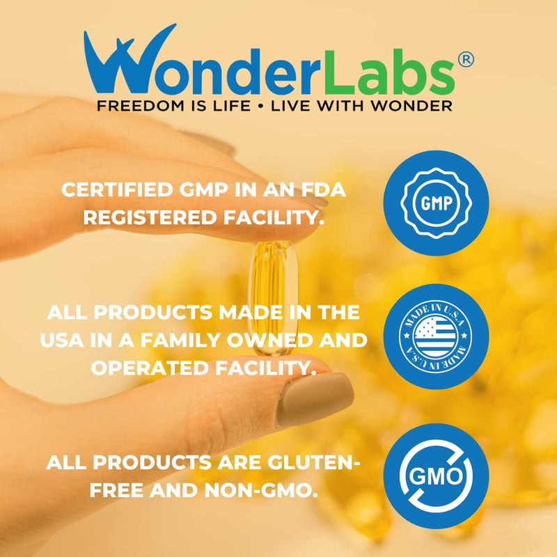 Wonder Laboratories EZ Omega-3 Atlantic Menhaden Fish Oil Supplement 2000 mg, Burpless, Made in The USA, Perfect Balance of EPA+ DHA + DPA 180 Softgels
