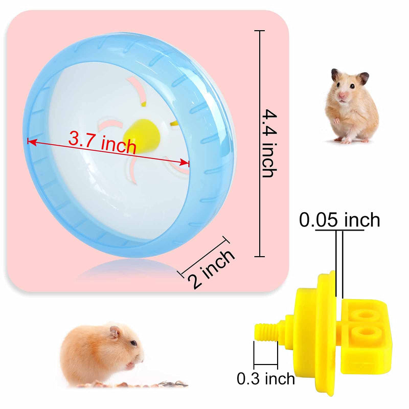 WishLotus Hamster Running Wheel, Silent Jogging Exercise Toy Hamster Cage Accessory for Drawf Hamster Golden Silk Shih Tzu Bear (Blue) blue - BeesActive Australia