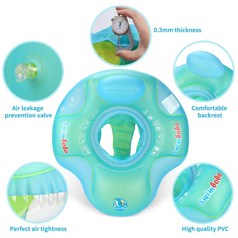 Swimbobo Baby Swimming Pool Float Inflatable Toddler Swim Pool Seat Floating Ring for Kids Aged 2-4 Years Old (Blue,Large) - BeesActive Australia