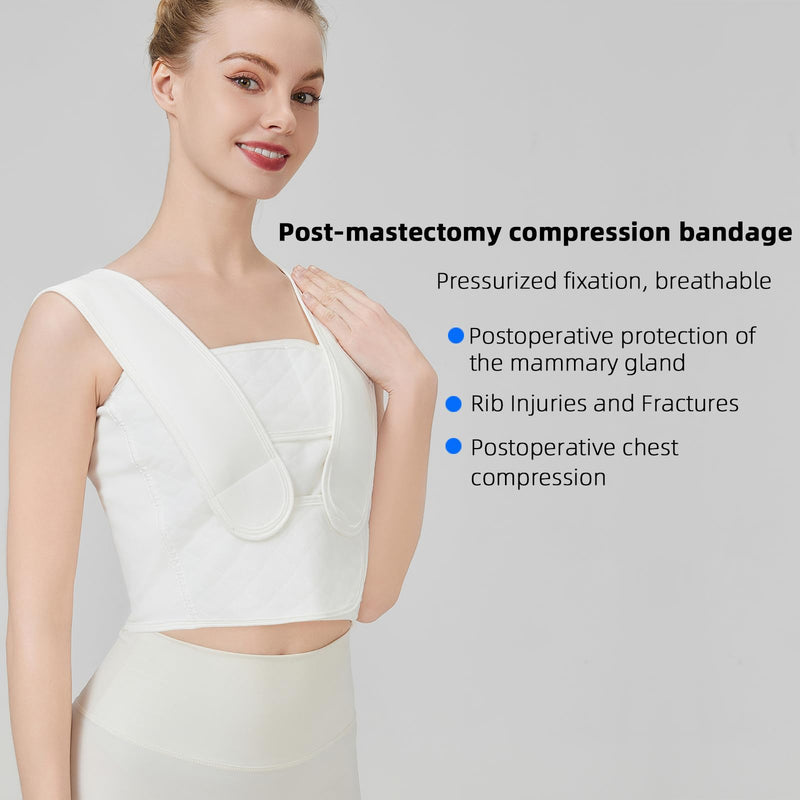 Compression Post Mastectomy without Reconstruction,Post Breast Surgery Compression Bandage, Minimally Invasive Surgery Chest Strap Compression Bandage, Medical Recovery Stretch Bandage(M)